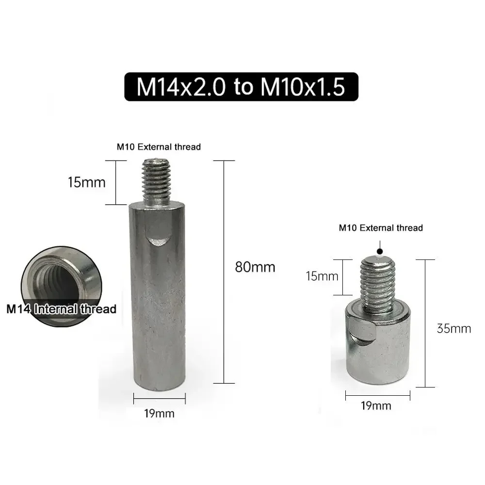 Adaptador de moedor de ângulo m14 para m10, ferramenta de entalhe de rosca durável para polimento de biela, acessórios de adaptação - Image 2