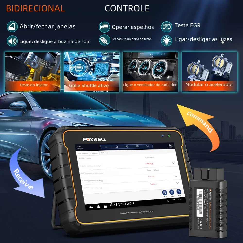 Foxwell gt60 obd2 ferramenta de diagnóstico todo o sistema leitor de código de carro bidirecional 24 redefinição profissional obd 2 scanner automotivo - Image 3