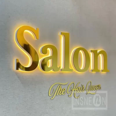Sinal de letras retroiluminado 3D personalizado LED iluminado em metal para vitrine de negócios ao ar livre sinalização de publicidade iluminada à prova d'água