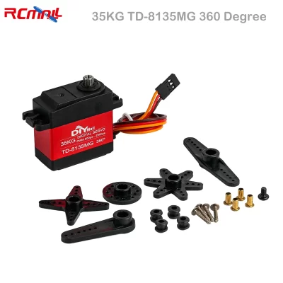 RCmall 35KG TD-8135MG Servo digital à prova d'água de alta tensão para carro RC Servo de 360 graus