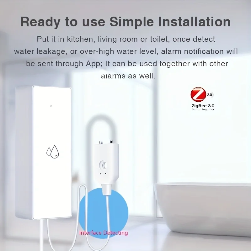 Tuya zigbee sensor de água alarme vazamento detector de vazamento de inundação casa inteligente app controle remoto proteção segurança em casa inteligente