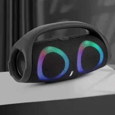 Alto-falante bluetooth de alta potência portátil rgb luz colorida à prova dwireless água subwoofer sem fio 360 estéreo surround tws fm boombox