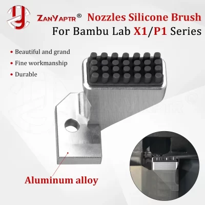 Bambu Lab X1 P1 Series Silicone Brush Nozzles Wiper Mounted Scrubbers Print Head Cleaner Printer Head Wiping aluminum alloy 3D