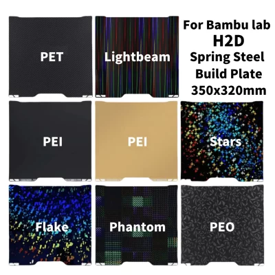 Para bambu lab h2d cama dupla face autobambulab placa de construção suave 350x320 alta qualidade para bambu laboratório h2d acessórios peças reposição