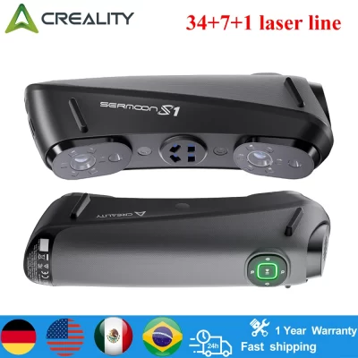 Creality Sermoon S1 Scanner 3D CR-Scan Raptor Pro Digitalização portátil 60fps Scanner laser de luz azul e NIR34 + 7 + UM Scannin colorido