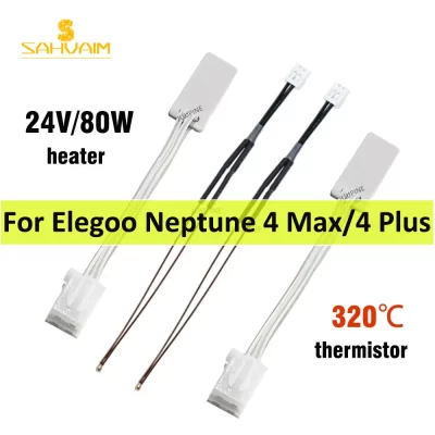 Para Elegoo Neptune 4 Max Tubo de aquecimento da cabeça de impressão 20v 80w 320 ℃ Termistor para Elegoo Neptune 4 Plus Kit de atualização de termistor Hotend