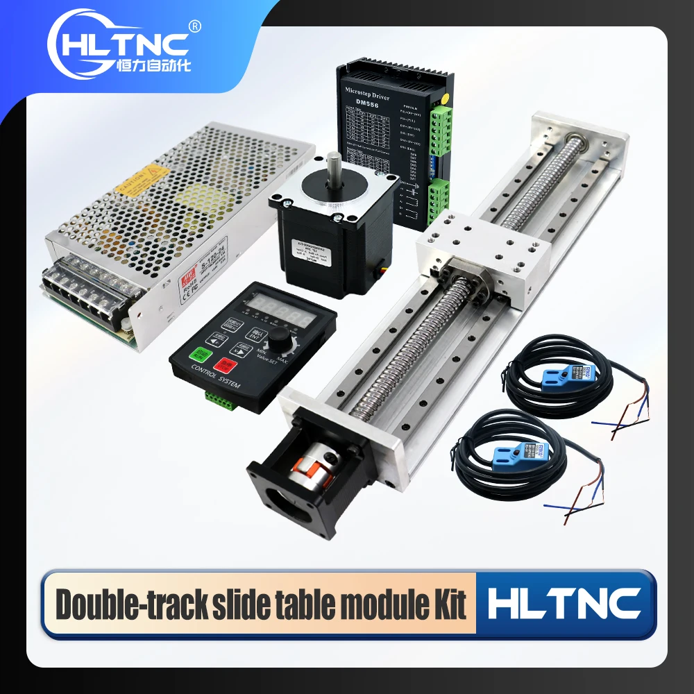 Kit completo de módulo linear de eixo Z 15100/2080 Mesa deslizante e motor de passo Nema23 e controlador e suporte de motor e interruptor de limite