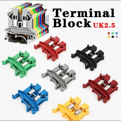 20/50/100Pcs PT2.5 Din Rail Terminal Block Push In Spring Screwless 2.5mm² Electrical Wire Conductor Connector Block PT2.5