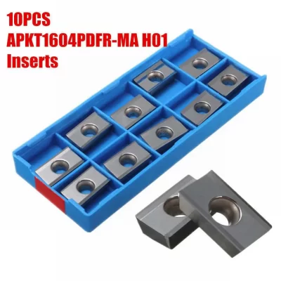 10-piece Set Of High-quality Surface-treated Carbide Aluminum Milling Inserts (APKT1604PDFR-MA H01) For CNC Lathes Tools