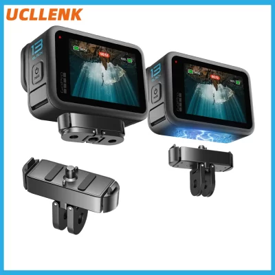Base magnética de liberação rápida para gopro 13, montagem preta, adaptador de extensão de liga de alumínio, suporte para gopro hero 13, acessório