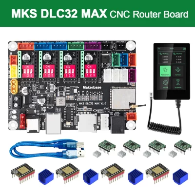 Makerbase mks dlc32 max cnc roteador placa máquina de gravação a laser 4 eixos controlador carpintaria gravador a laser placa-mãe tmc2209