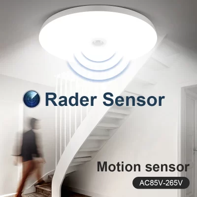 Led sensor de movimento luz 85-220v lâmpada do teto para casa corredor escada varanda sala de estar quarto rader sensor luz noturna inteligente