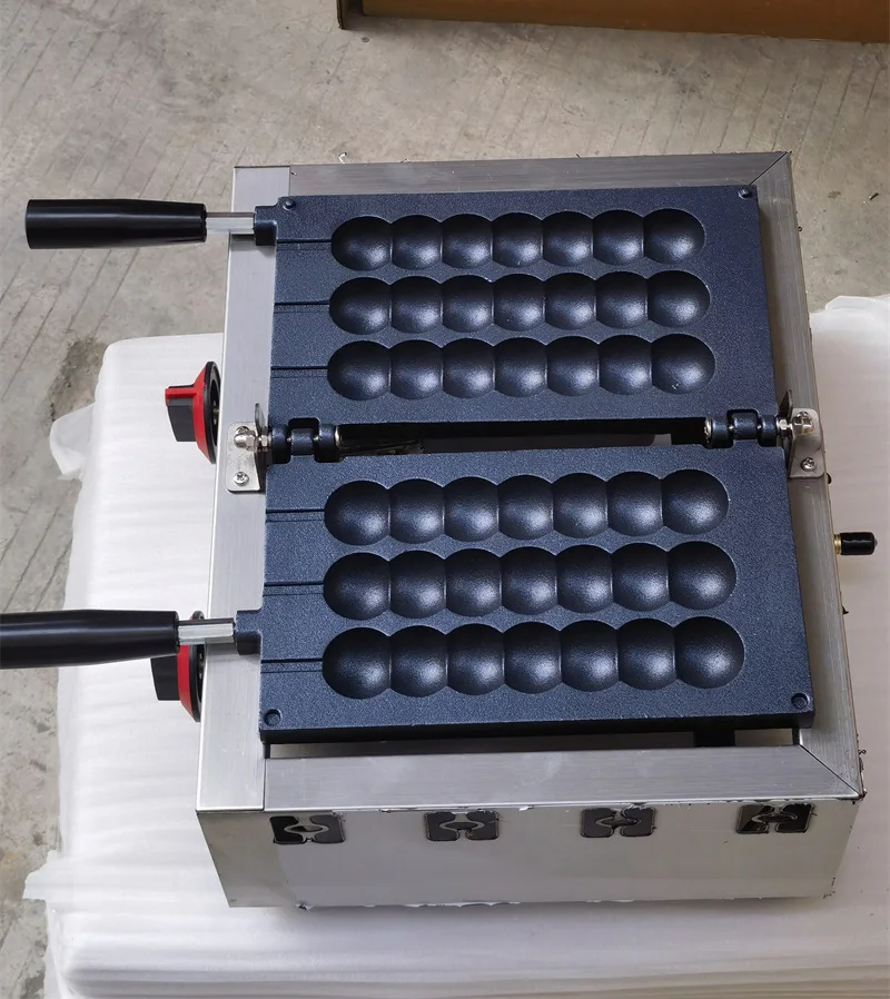 Modelo de gás comercial bolas takoyaki que faz a máquina com panela antiaderente 3 cordas waffleballs padeiro - Image 3
