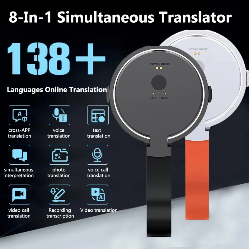 Tradutor AI Suporte Magnético 138 Idiomas Tradutor Inteligente Interpretação Simulânea Chamada de Voz Texto Foto Tradutor de Vídeo