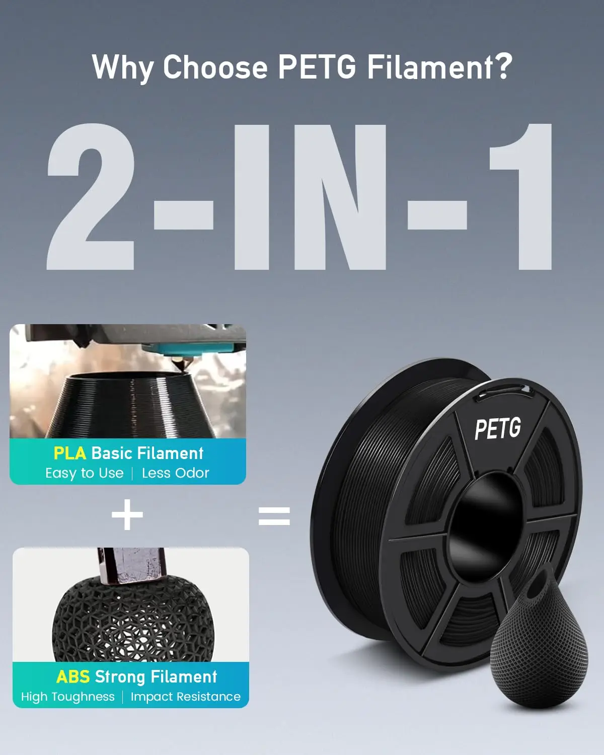 Sunlu 2kg 3d pla/petg/pla plus/filamento transparente 1.75mm 2 rolo 1kg impressora 3d filamento 3d bem enrolado para impressora 3d e caneta 3d - Image 3