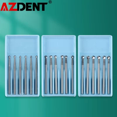 6 unidades/pacote 25mm fgxl4 /6 /8 brocas dentárias acabamento cirúrgico brocas de carboneto de tungstênio de alta velocidade