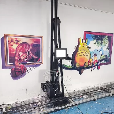Máquina de impressão de parede uv portátil mini 3d 5d 6d impressora de parede automática telhas de vidro papel arte da parede jato de tinta mural decoração sinalização