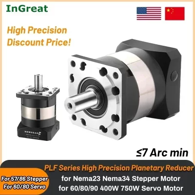 Yunduan redutor planetário de precisão, caixa de engrenagens step-down, 57/60/86/80/90mm, flange, servo motor de passo