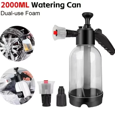 Pulverizador de espuma 2l para lavagem de carro, regador de espuma portátil, pulverizador de pressão de ar, desinfecção de plástico, garrafa de água, ferramentas de limpeza de carro