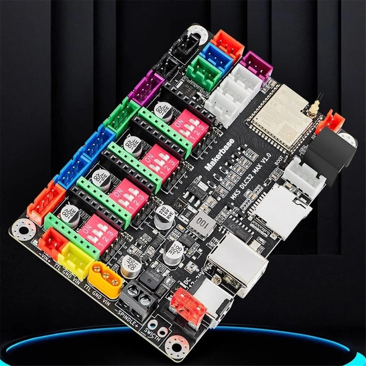 【Compre e ele $ agora】 Controlador CNC 4 eixos MKS DLC32 MAX Placa de expansão GRBL 32 Bit ESP32 Shield Breakout Board Peças de máquina de gravura