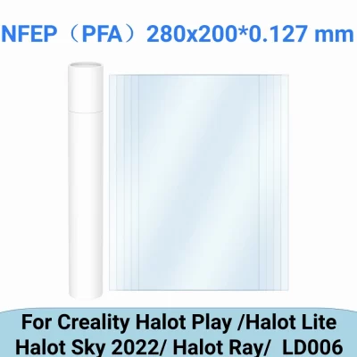 Filme Nfep 280x200x0.127mm Filme PFA Para CREALITY HALOT PLAY LD006 HALOT SKY 2022 HALOT RAY HALOT LITE Peças de Impressora 3D