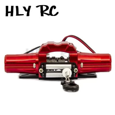 Guincho simulado de metal com motor duplo para carro crawler 1/8 1/10 RC Axial SCX10 Traxxas TRX4 RC4WD D90 KM2 Redcat Peças de atualização Dual M