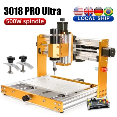 3018 Pro Ultra CNC Router 500W Todo em Metal Máquina de Gravador Interruptor de Limite E-Stop com GRBL Offline para Metal, Madeira, Acrílico, PCB MDF