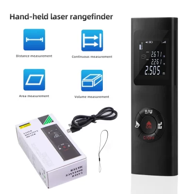 40m medidor de distância a laser portátil telêmetro carregamento usb laser trena medida ferramentas telêmetro digital com medida ângulo