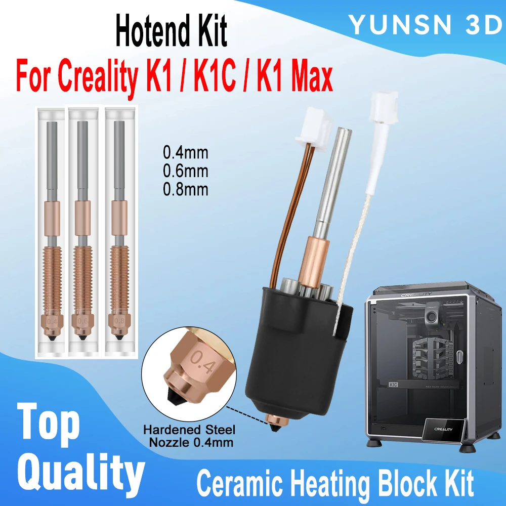 Hotend Kit For Creality K1 K1C High Flow Printing Ceramic Heating Head Kits Quick-Swap Nozzles For K1 Max 3D Printer Accessories