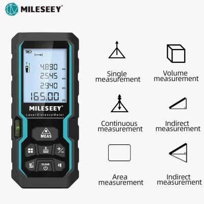 MILESEEY S6 Fita métrica a laser 40M 60M 80M 100M Telêmetro laser IP54 Régua eletrônica Ferramenta de medição útil