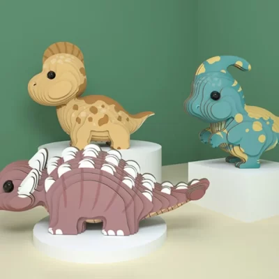 3D Dinosaur Paper Puzzle para crianças, DIY, montagem, adesivos de animais, interesse, mão na habilidade, conjuntos de brinquedos para crianças, presente artesanal