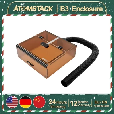 Atomstack b3 caixa protetora à prova de poeira capa gravador a laser gabinete com câmera ac1 ventilador de exaustão de luz led para x12 x24 pro/a6