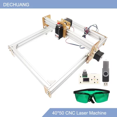 Máquina de Gravação em Madeira CNC, Gravador a Laser, Corte a Laser de 2 Eixos, Impressão Gravada, 500x400mm, GRBL 1.1f, 40W, 12V, 5A, Novo