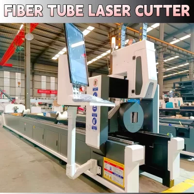Laser Pipe Cutting Machine Tube Cutter Two Chuck for All Metals 2000W Fiber Laser Cutting Machine