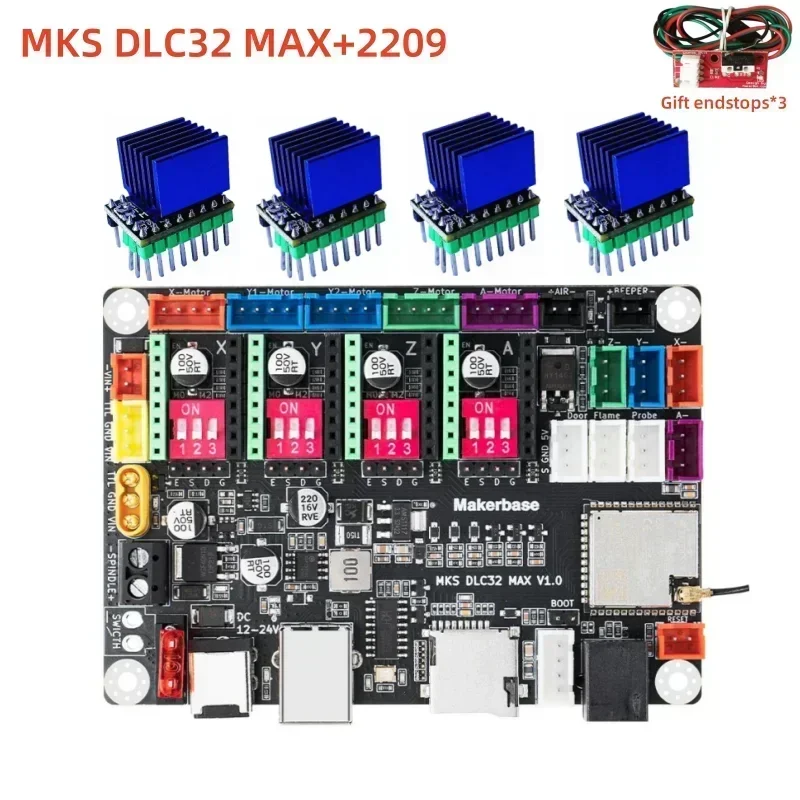 Grbl 32 bits esp32 controlador mks dlc32 max placa de expansão 4 eixos cnc escudo placa de fuga máquina gravura peças atualização - Image 4