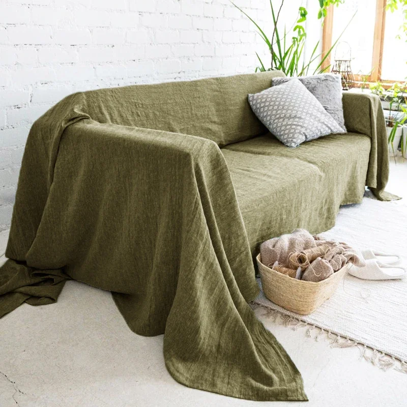Capa de sofá 100% linho, capa de sofá de qualidade premium, capa macia para cadeira de sofá para sala de estar, quarto, loveseat, têxteis para casa - Image 4