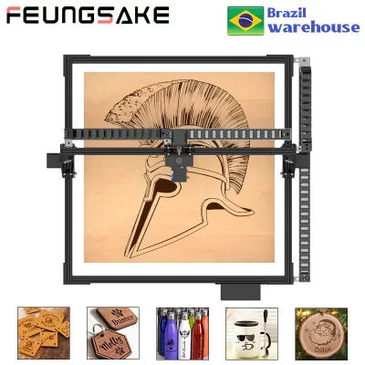 Mini máquina de gravação a laser 50W com assistência de ar rotativa Máquina de corte e gravador a laser CNC para cortador de madeira