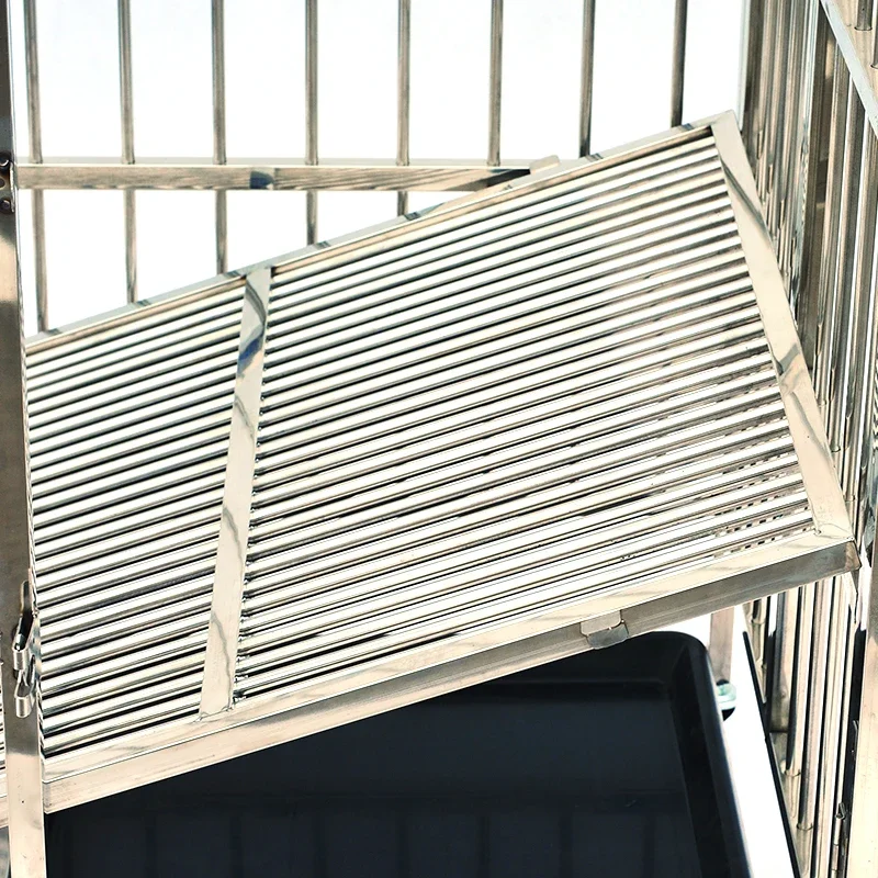 Veterinary Stainless Steel Dog Kennel Cages Heavy Aluminum Outdoor Large Folding Animal Pet Dog Cage - Image 5
