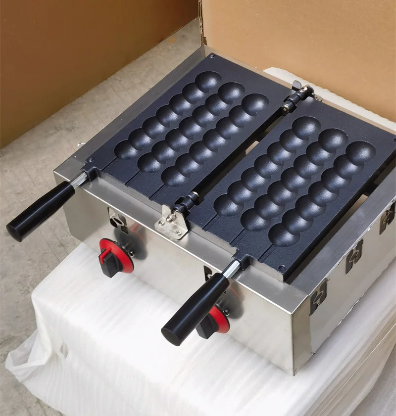Modelo de gás comercial bolas takoyaki que faz a máquina com panela antiaderente 3 cordas waffleballs padeiro - Image 5
