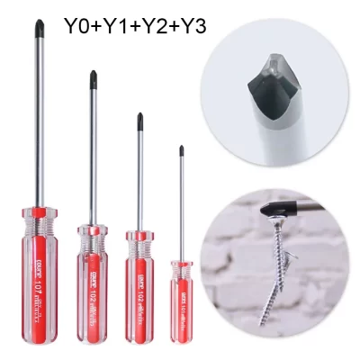 4 pçs conjunto de chave de fenda em forma de y antiderrapante magnética tri-asa chave de fenda y0 y1 y2 y3 chaves de fenda reparação ferramenta manual