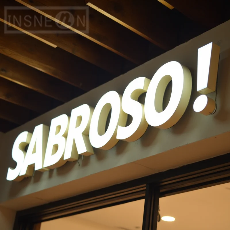 Sinal de letras de metal com iluminação frontal LED 3D personalizado para vitrine de negócios Sinalização de publicidade iluminada à prova d'água ao ar livre - Image 2