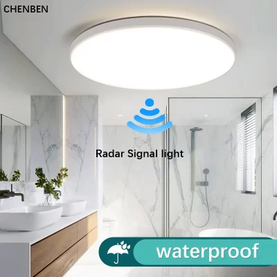 Sensor de movimento led luz de teto radar automático garagem sótão porta corredor superior lâmpada do banheiro iluminação indução humana teto inteligente