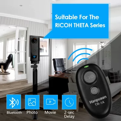 RICOH-Liberação do obturador sem fio Bluetooth, botão Selfie da câmera, controle remoto, apto para Ricoh THETA SC2, THETA Z1, THETA X, TR-1A, Novo