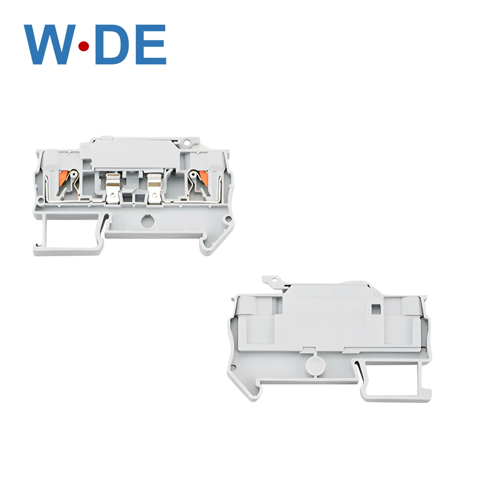 5Pcs Din Rail Terminal Blocks PT 4-HESI Gray Connector Push In Spring Fuse Terminal Block Connector Screwless Fuse Holder - Image 4