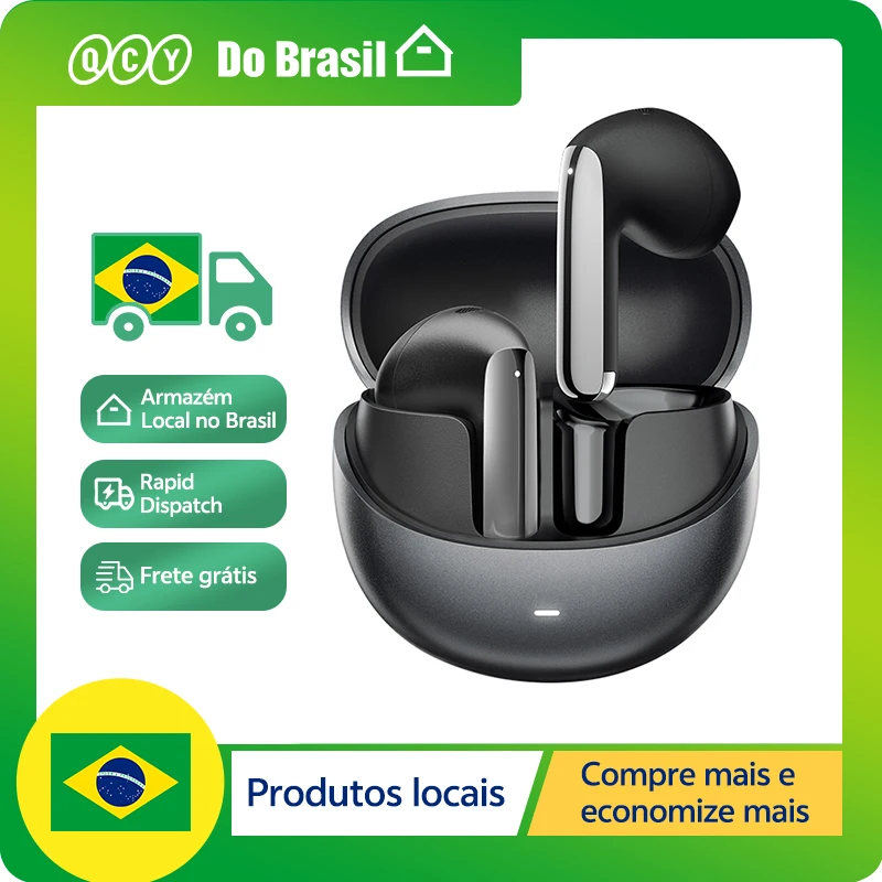 QCY HT10 AilyBuds Pro+ ANC Fone de ouvido sem fio Hi-Res Audio com LDAC Bluetooth 5.3 Fones De Ouvido 6 Mic AI HD Chamada Conexão Multiponto