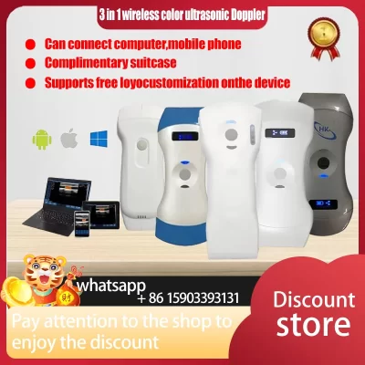 Ultrassom colorido sem fio Doppler ultrassom facial sonda linear de super alta frequência suporte iOS Android Windows Mala grátis