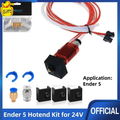 Ender 5 Hotend Cabeça de extrusora montada com tampa de silicone Bloco de calor de alumínio MK8 Extrusora Hot End kit para Ender 5
