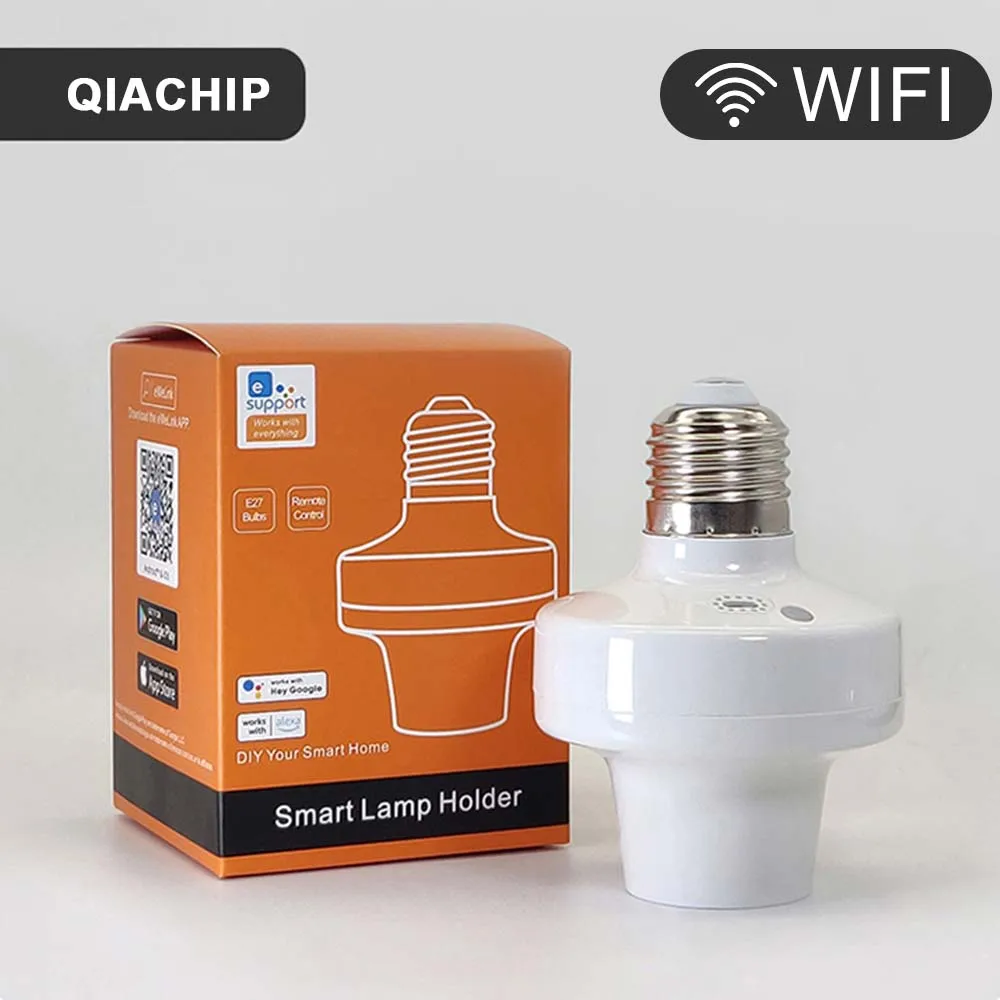 Ewelink e27 suporte da lâmpada remoto wifi app controle remoto casa inteligente lâmpadas adaptador via alexa google casa controle de voz