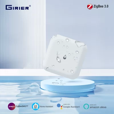 Girier zigbee sensor de vazamento de água inteligente detector de vazamento alarme para segurança em casa inteligente ip66 à prova dip66 água funciona assistente casa alexa