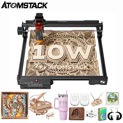 Atomstack a10 pro v2 gravação a laser madeira couro metal acrílico cnc impressora a laser escultura cortador de mesa 410*380mm área gravador
